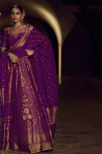 Valimai Lehenga Set - Purple