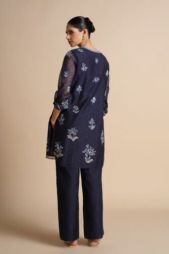 Plume Hand-embroidered SEWA Co-ord - Indigo, Indigo, image 2