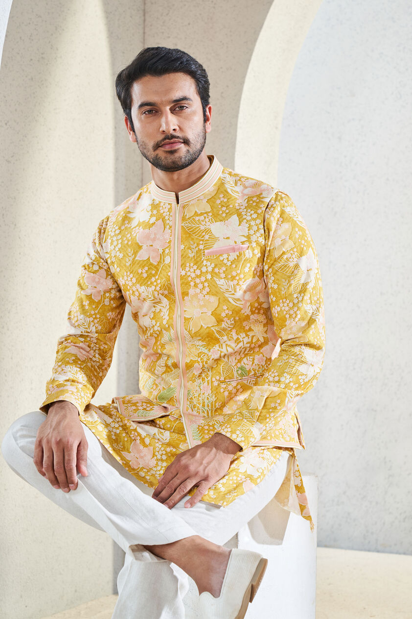 Malhar Nehru Jacket - Mustard, Mustard, image 4