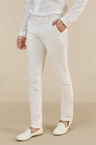 White Linen Trousers, White, image 2