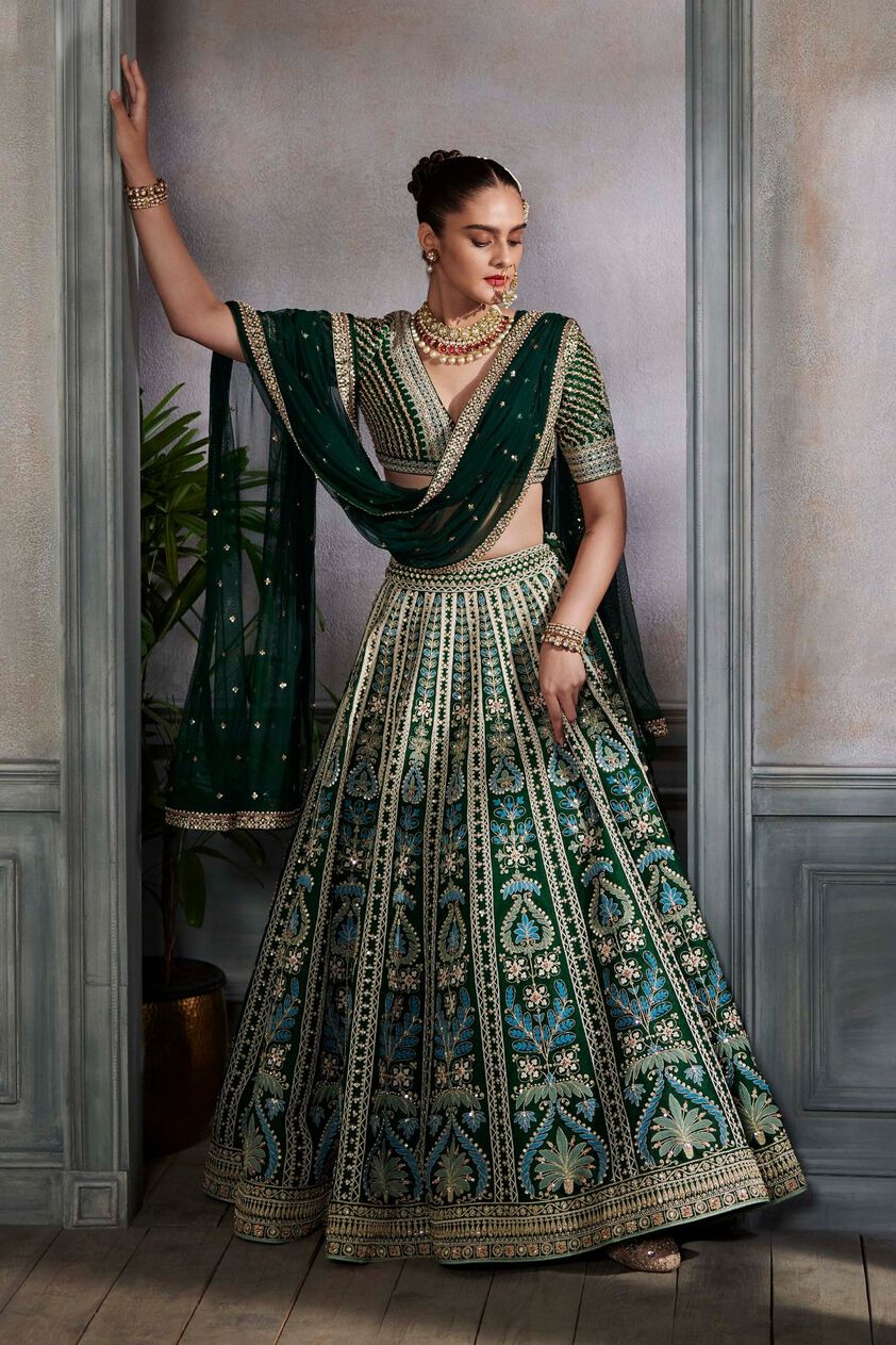 1 - Rooma Lehenga Set – Green, image 1