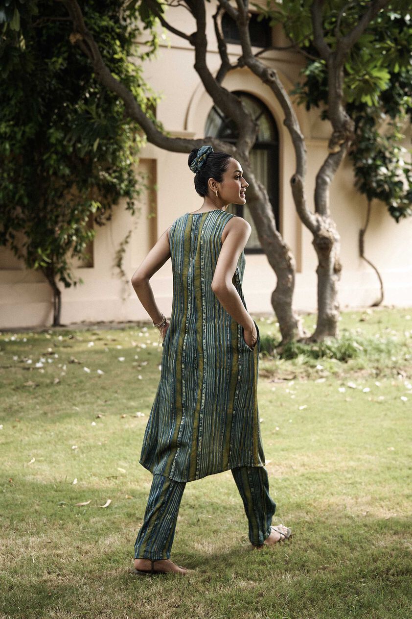 Sway Hand-block Printed Coord - Green, Green, image 2