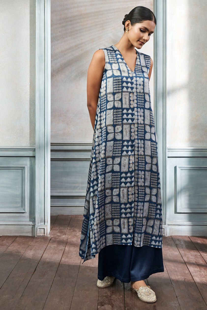 2 - Bilvani Kurta Set - Indigo, image 2