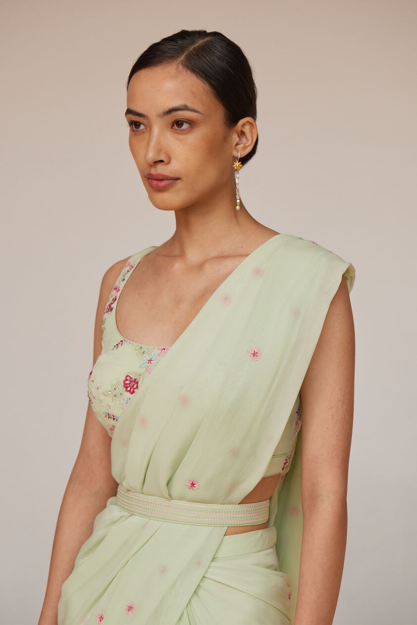 Asterope Saree - Pista, Pista, image 4