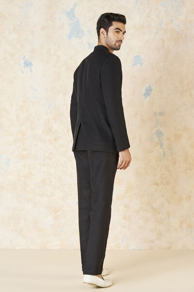 Akshan Silk Jacket - Black