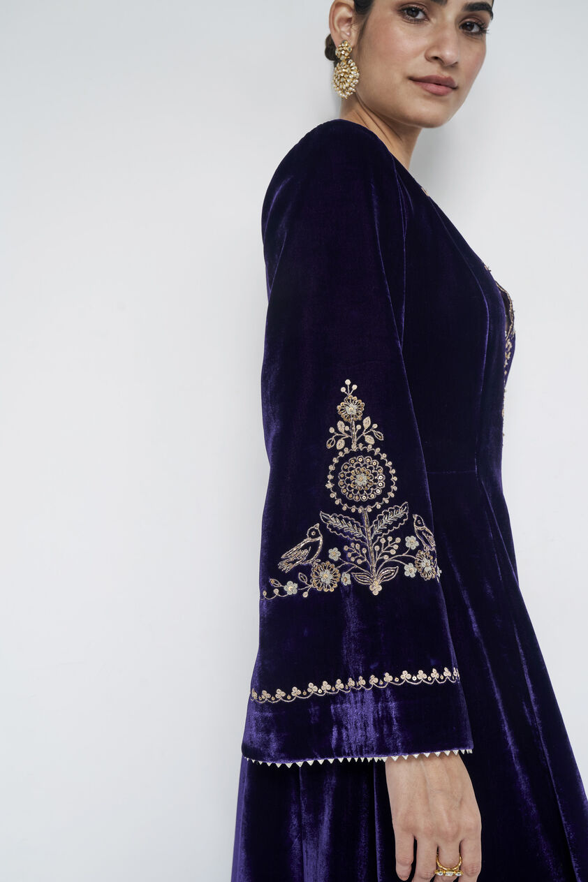 Tarakshya Embroidered Zardozi Suit Set - Blue, Blue, image 5