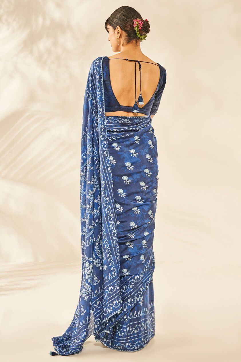 3 - Kaiya Saree - Indigo, image 3