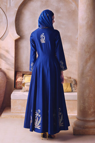 Maleeha Embroidered Silk Kurta Set - Blue, Blue, image 2