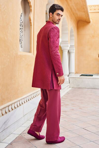 Zehab Sherwani - Maroon