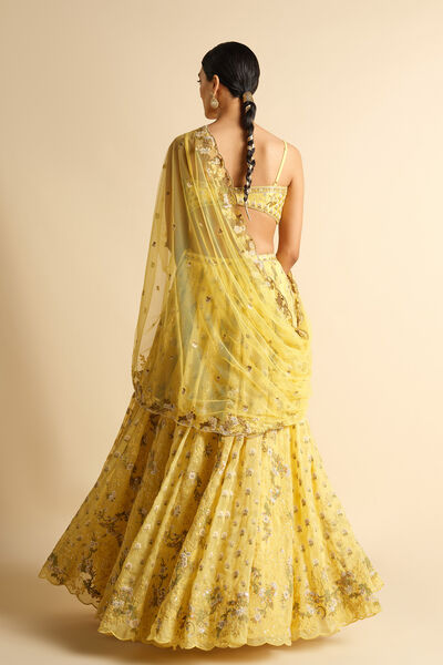 Syona Embroidered Lehenga Set - Yellow
