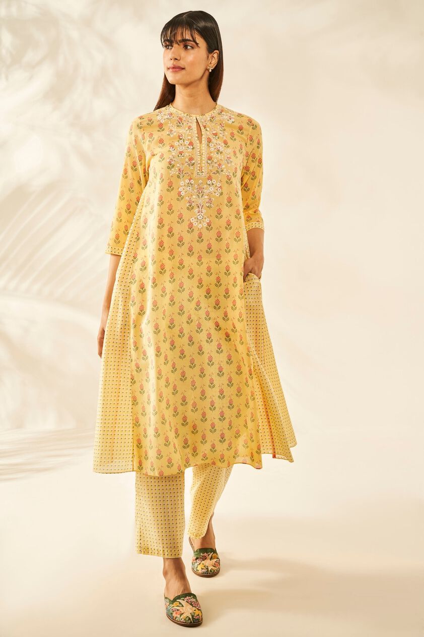 1 - Halia Kurta Set &ndash; Yellow, image 1