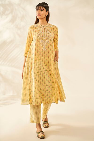 Halia Kurta Set - Yellow