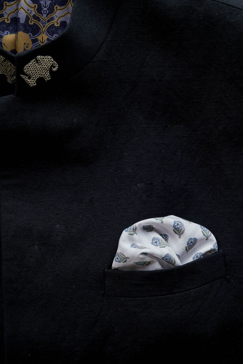 Shray Pocket Square - Ivory, Ivory, image 3