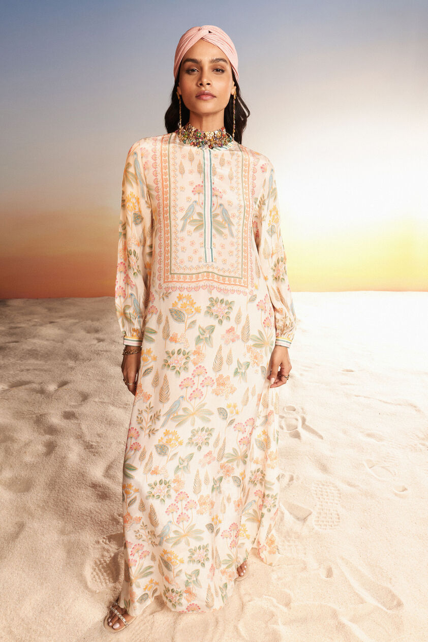Kinza Kaftan - Cream, Cream, image 1