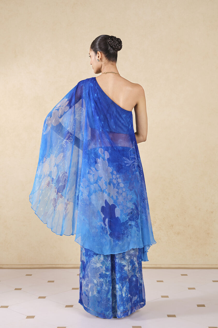 Fluisance Chiffon Palazzo Set - Blue, Blue, image 2