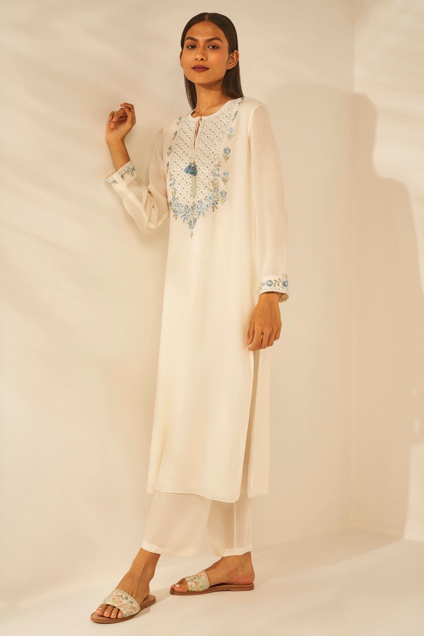 6 - Dhwani Long Kurta set - Cream , image 6