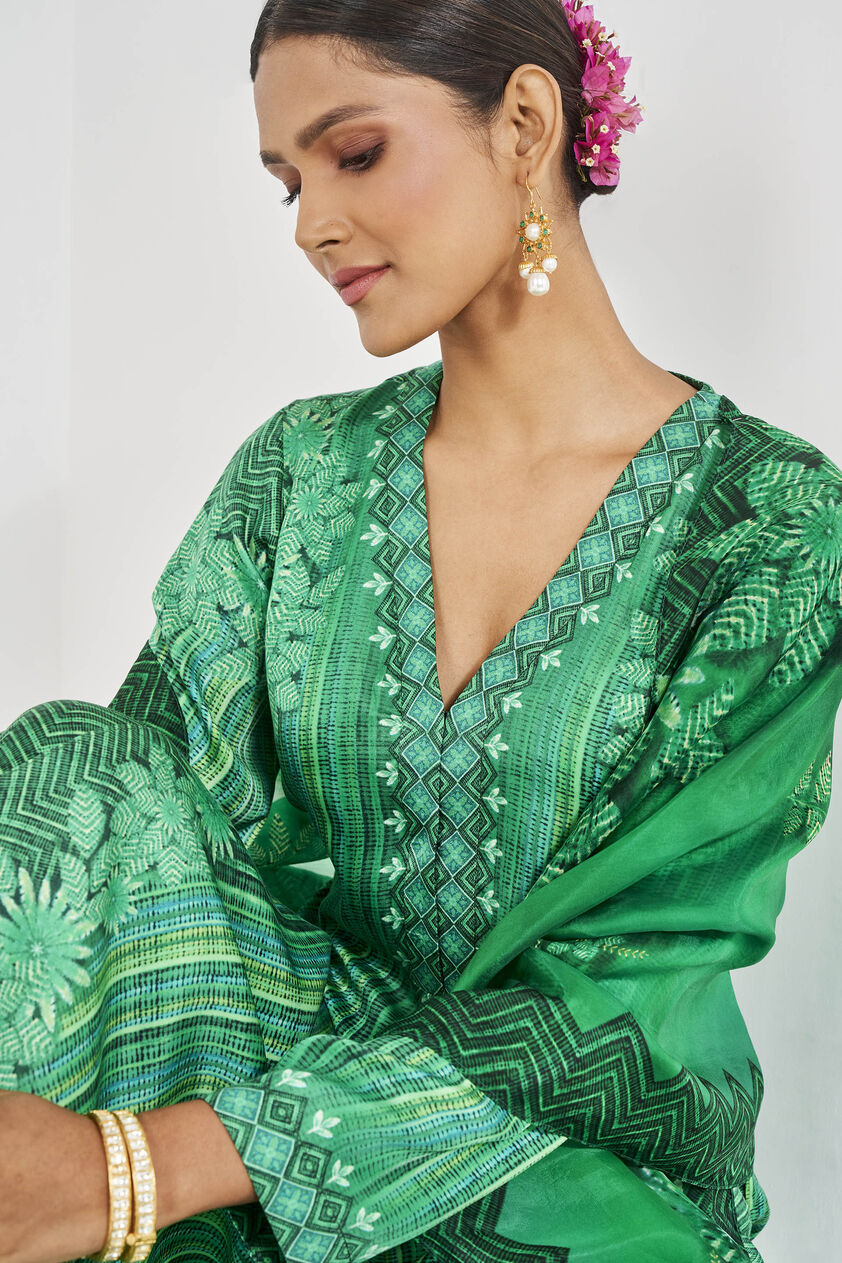 Mehr Kurta Set - Green, Green, image 4