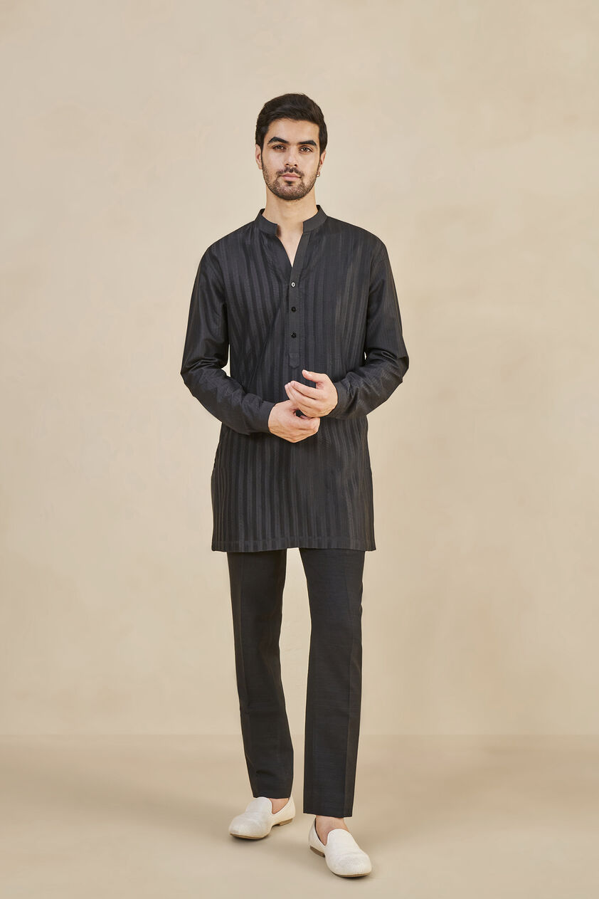 Black Silk Trousers, Black, image 1