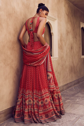 Chirasvi Lehenga - Red, Red, image 3