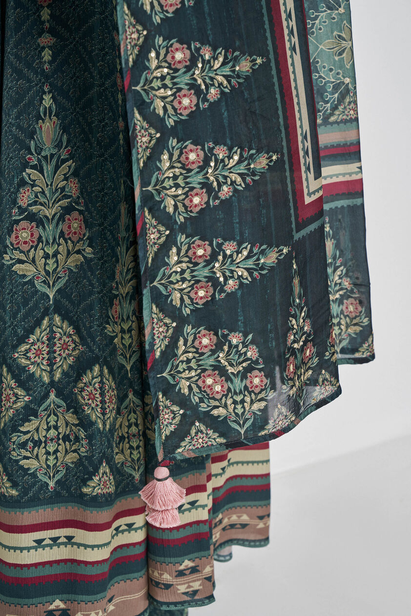 Demilune Anarkali Set - Green, Green, image 7