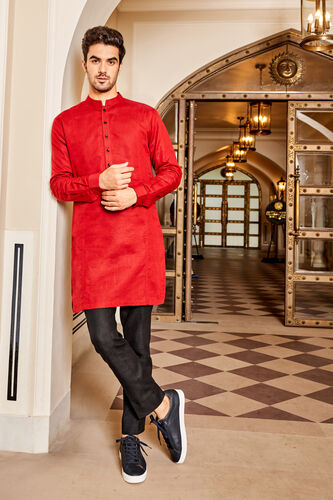 Hridaan Kurta - Maroon, Maroon, image 1