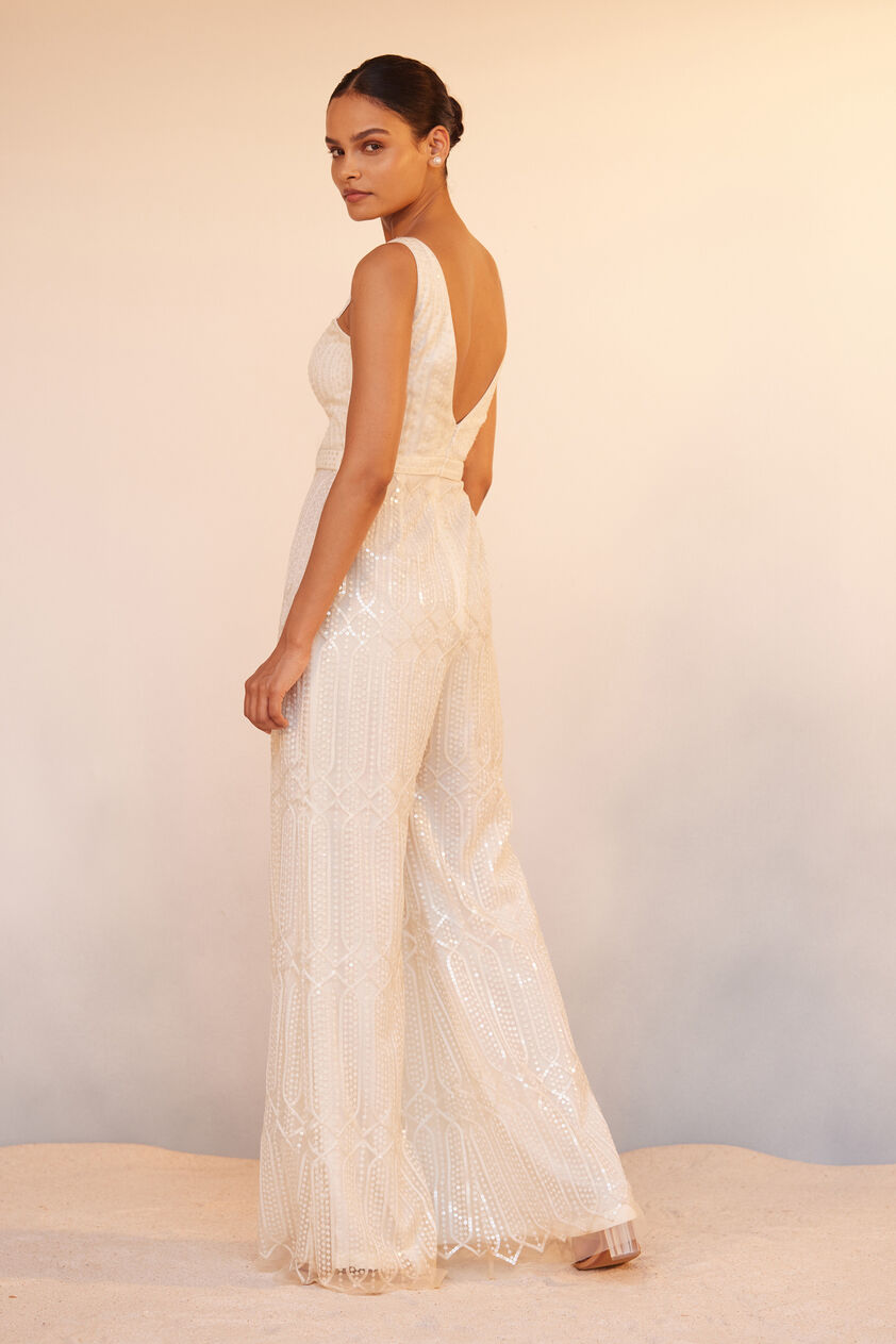 Refa Embroidered Jumpsuit - Ivory, Ivory, image 3