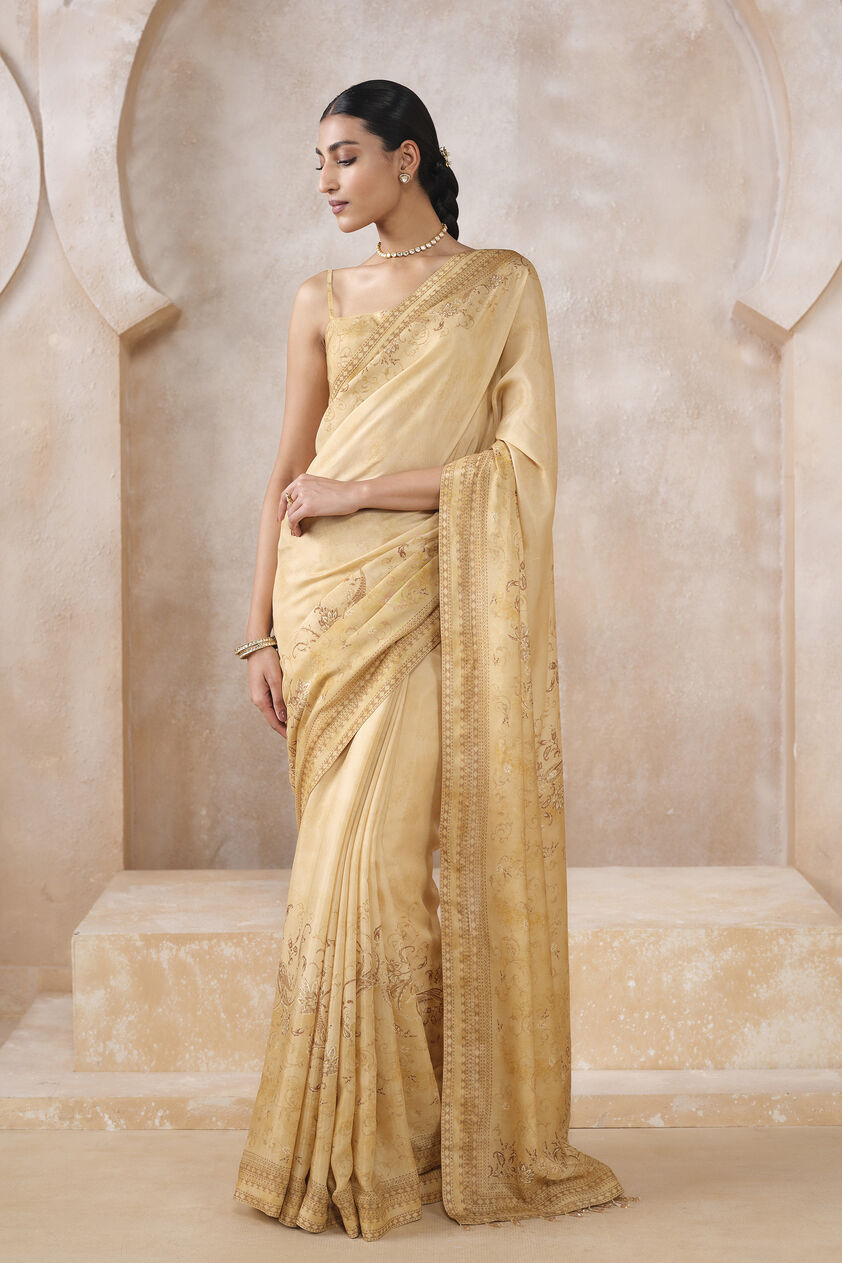 Elyse Saree - Yellow, Yellow, image 1