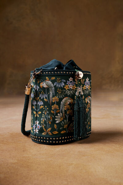 Pichhwai Bucket Bag - Starling Green