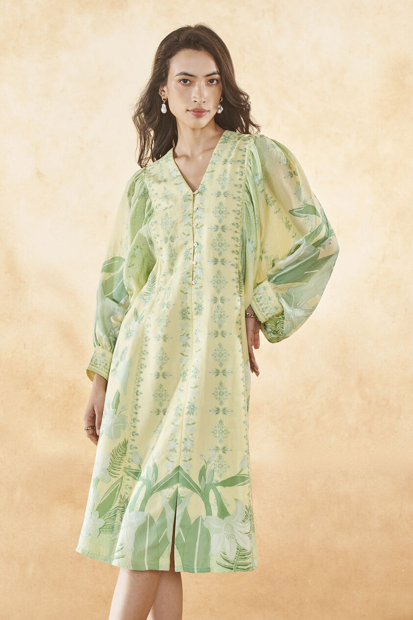 Emaline Silk Dress - Yellow, Yellow, image 5