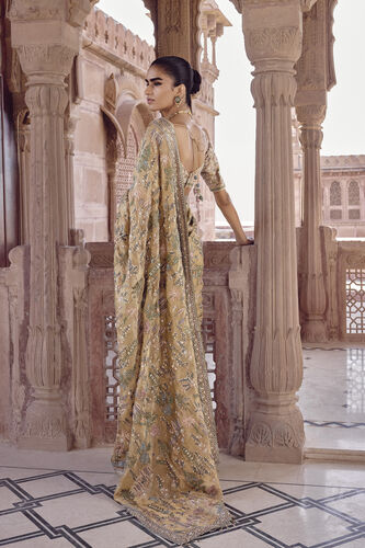 Sahuri Embroidered Silk Saree - Gold, Gold, image 2