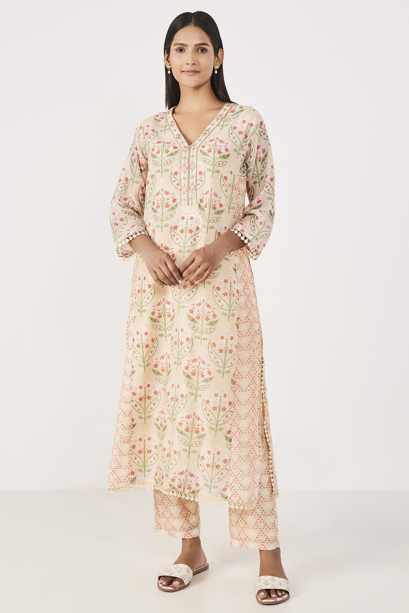 Alvia Kurta Set - Beige, Beige, image 1