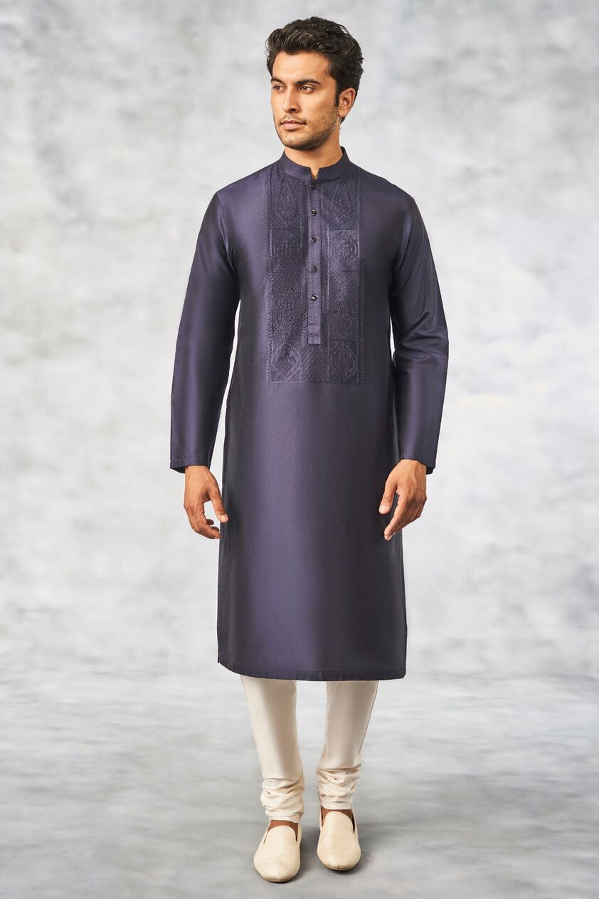 1 - Maanik Kurta – Navy Blue, image 1