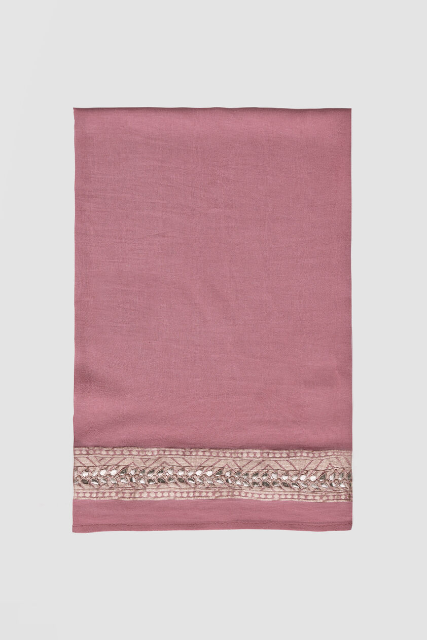 Abhinaya Benarasi Silk Embroidered Saree, Blush, image 7