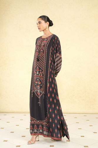 Aksum Prnted Kaftan - Black, Black, image 9