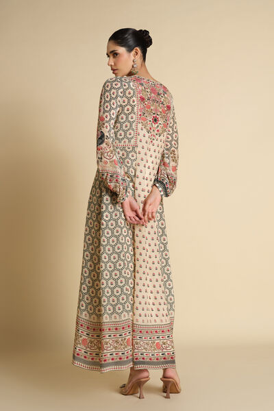 Demoiselle Printed Kaftan - Ivory