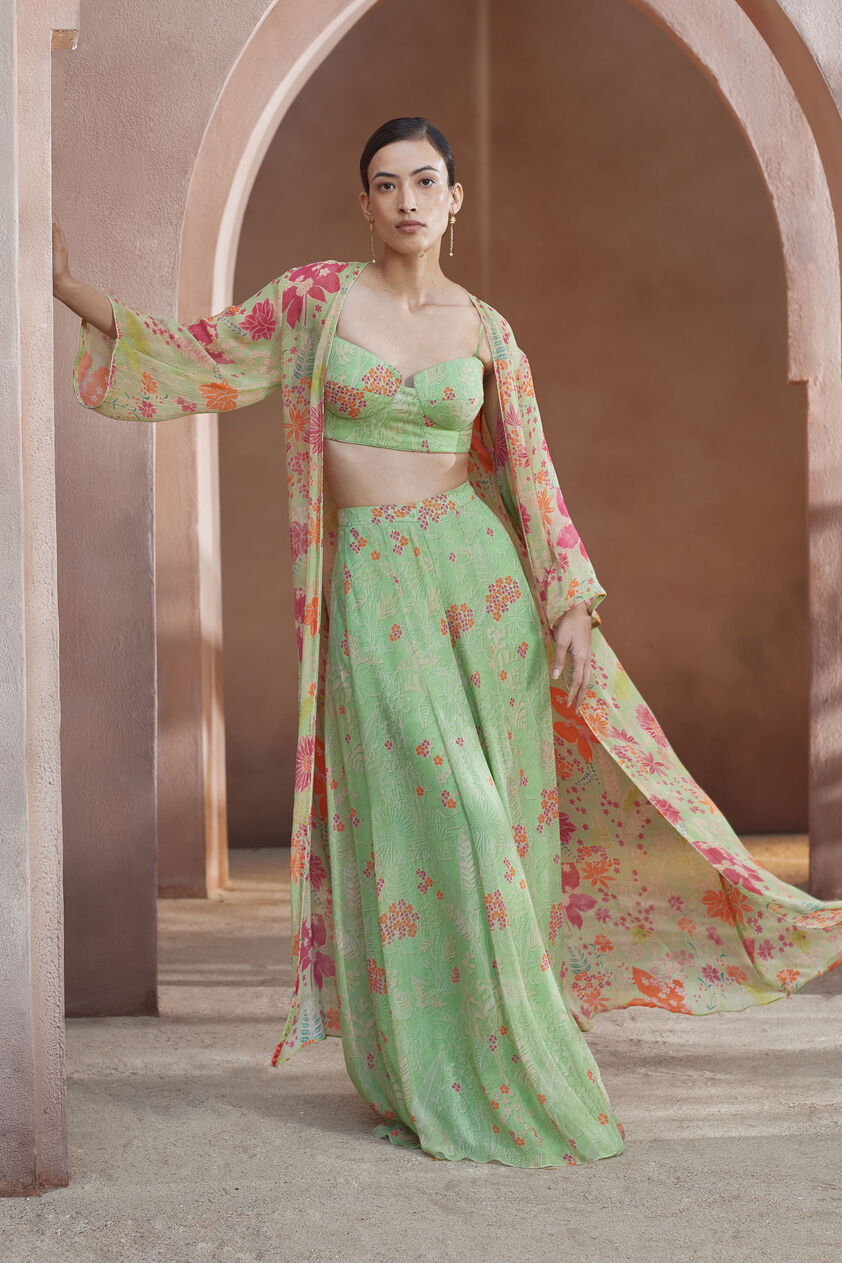 Juliette Crop Top Pant Set - Lime, Lime, image 1