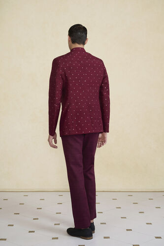Sohaib Silk Bandhgala - Maroon, Maroon, image 2