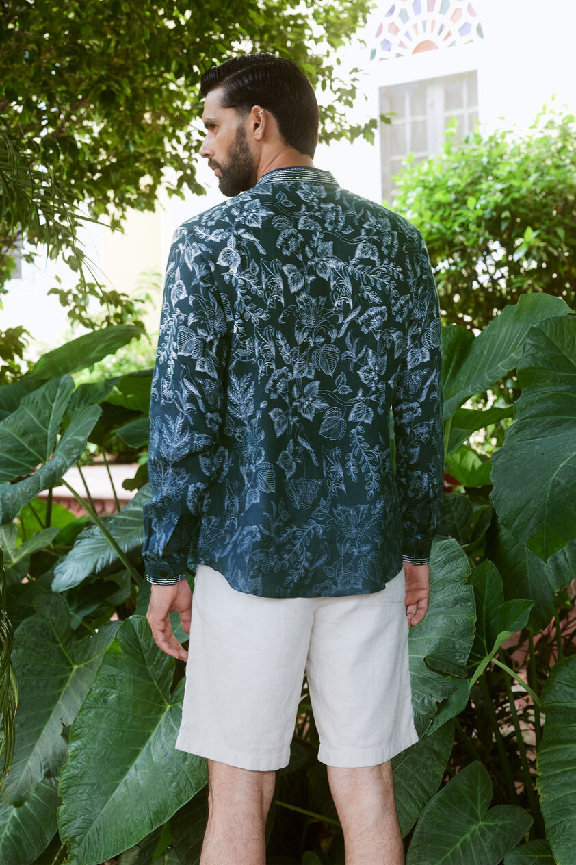 Kalp Linen Shirt - Indigo, Indigo, image 2