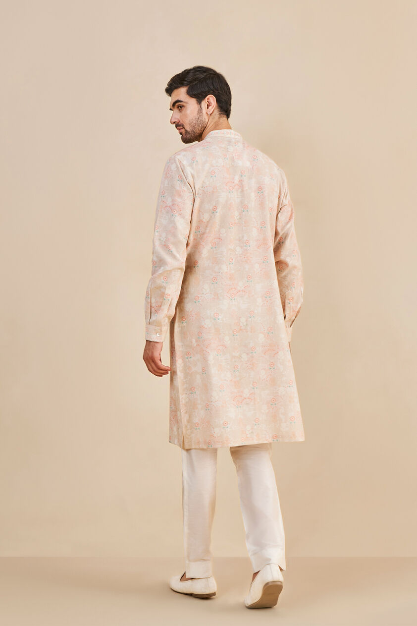 Zafran Kurta - Peach, Peach, image 3