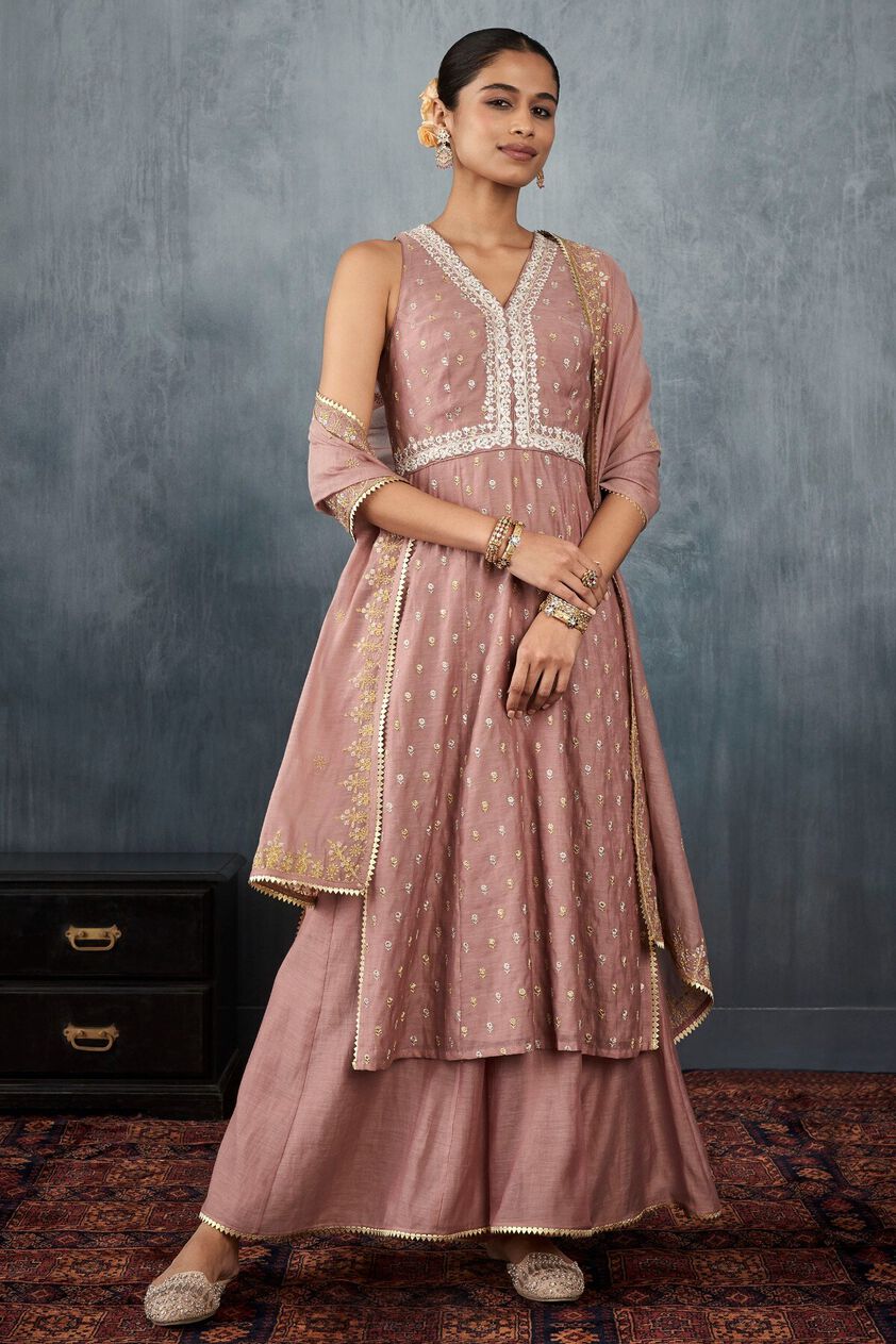 1 - Manini Kurta Set – Old Rose, image 1