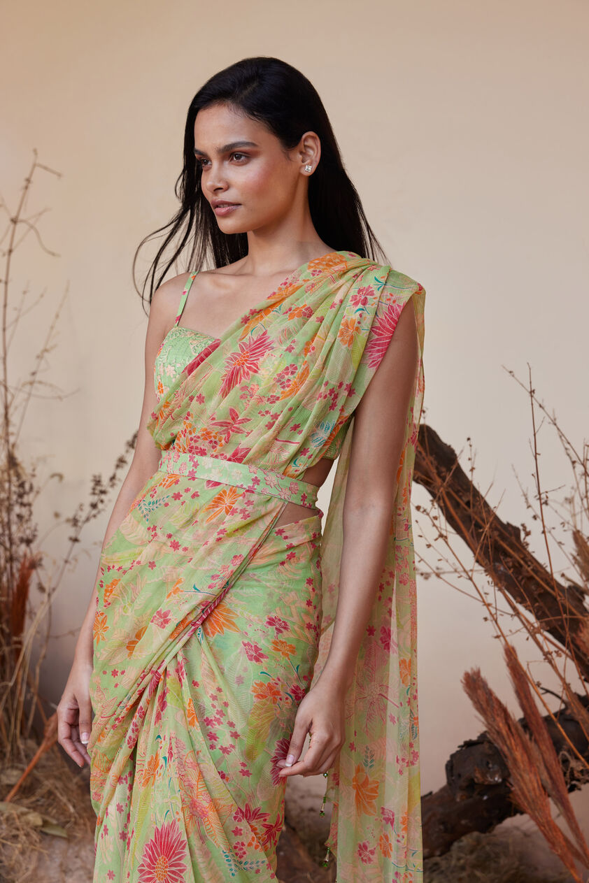 Juliette Saree Set - Lime, Lime, image 5