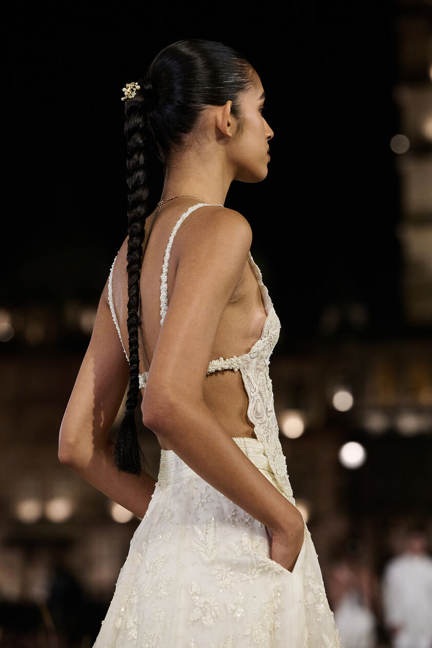 Drysmere Woven Benarasi Skirt Set - Ivory, Ivory, image 5