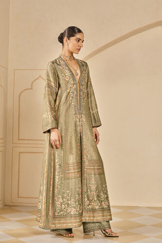 Laraline Printed Silk Jacket Set - Grey, Grey, image 5