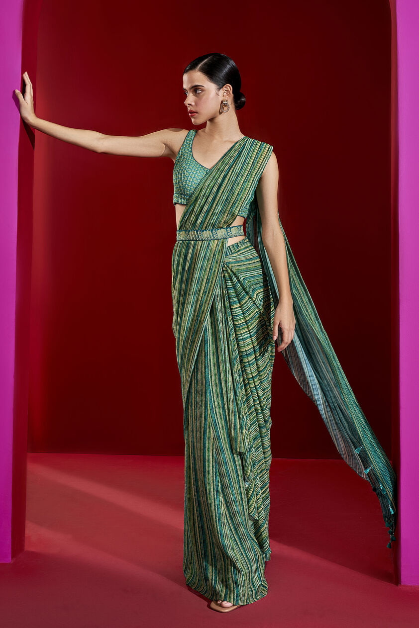 Phaedra Saree - Green, Green, image 1