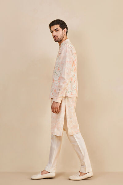Mizan Nehru Jacket - Peach