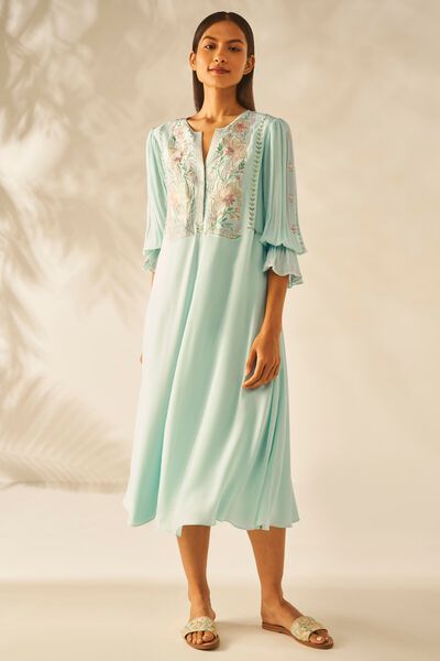 Dhwani Long Dress - Ice Blue