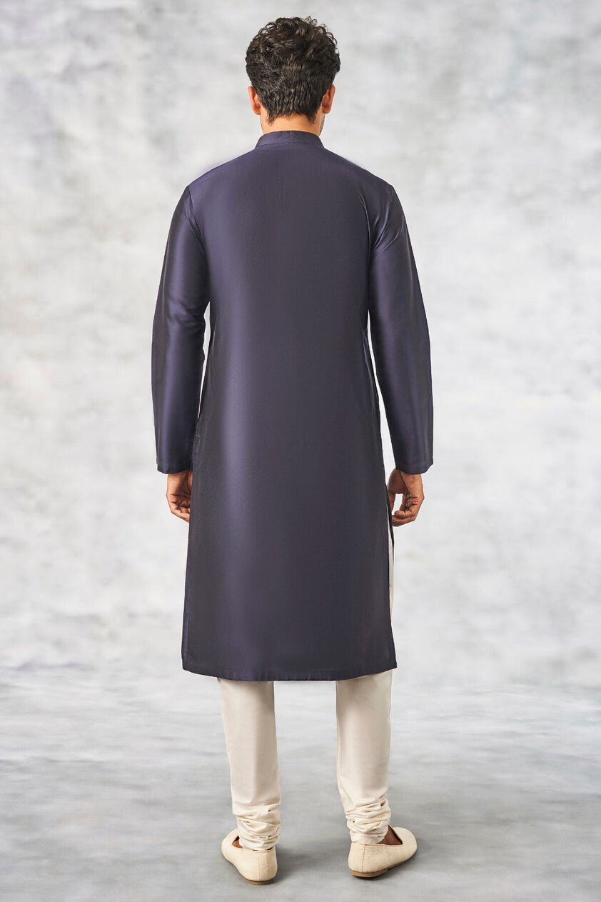 3 - Maanik Kurta – Navy Blue, image 3