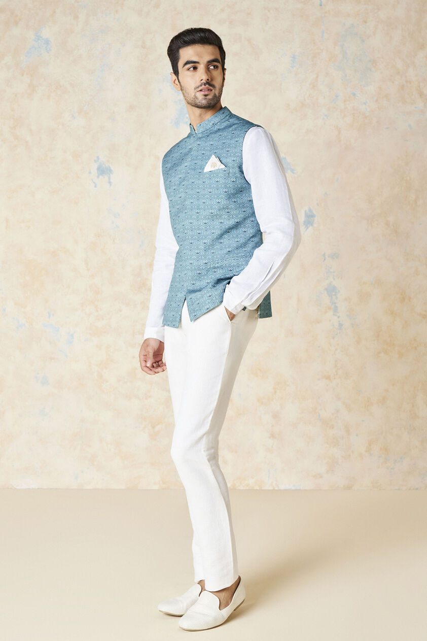 Nimay Nehru Jacket - Blue, Blue, image 3