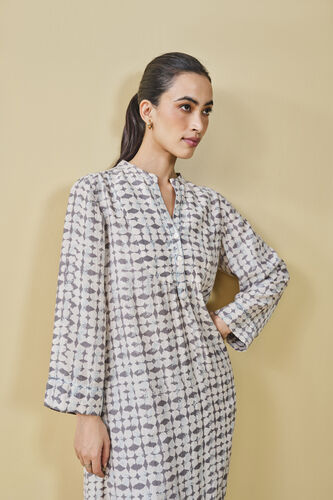 Uphill Hand-block Printed Linen Co-ord - Grey, Grey, image 5