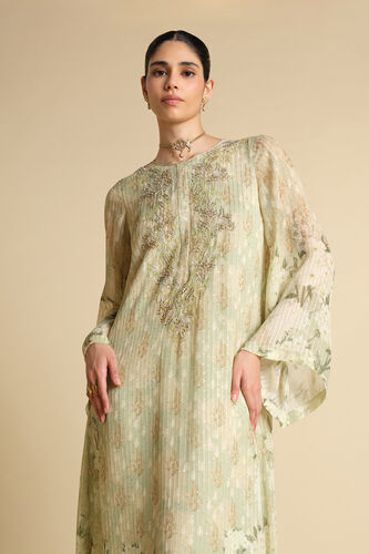 Suha Embroidered Kaftan - Sage, Sage, image 4